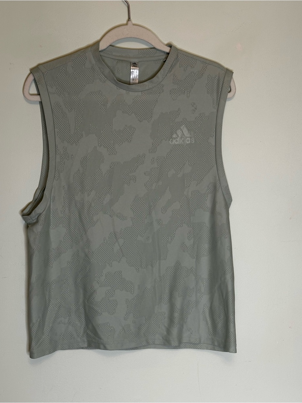 adidas Women's Light Gray Camouflage Muscle Tee